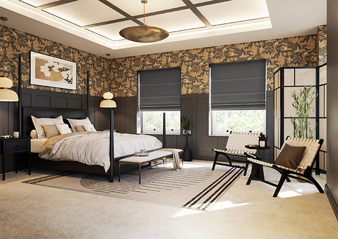 Akoya Faux Silk, Lustre Slate Grey - Twist&Fit Roman Blind - Image 6